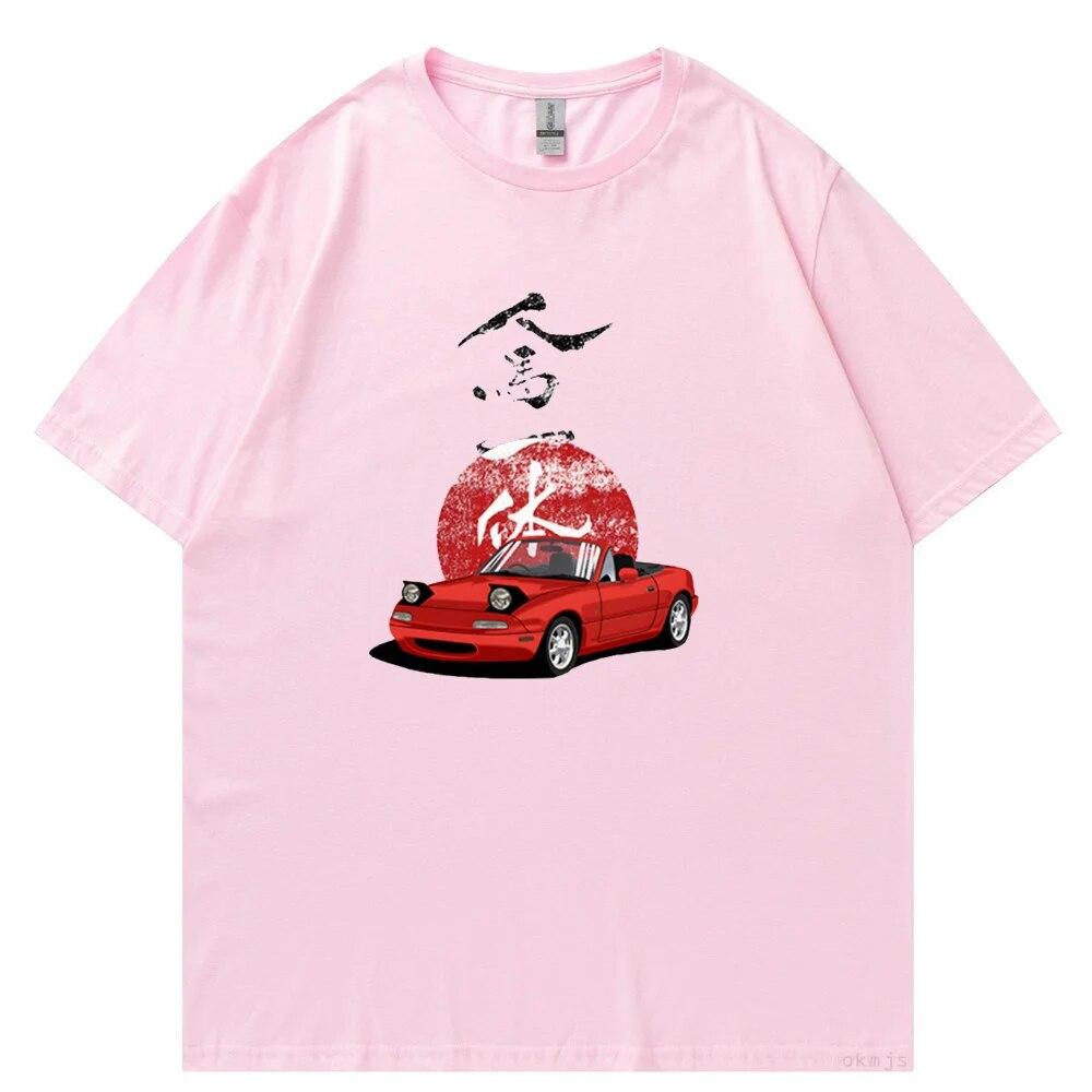 Initial D Shirt 100% Cotton T-shirt Unisex Summer Short Sleeve Tops Japan Anime Printing Clothes Racing Car Tshirt Unisex Tees-shirt