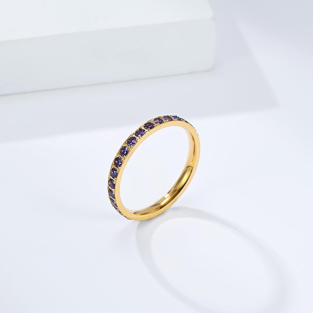 European Starry Sky Diamond Titanium Steel Women's Stackable Midi Ring - Fashionable, High-End Hand Jewelry