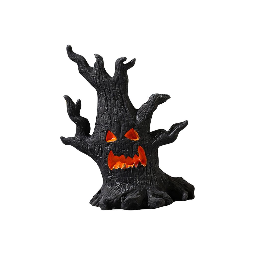 Halloween Haunted House Decorations, Resin Cute Halloween Figurines, Spooky Table Craft Tree Ornament For Party Home Garden Decor