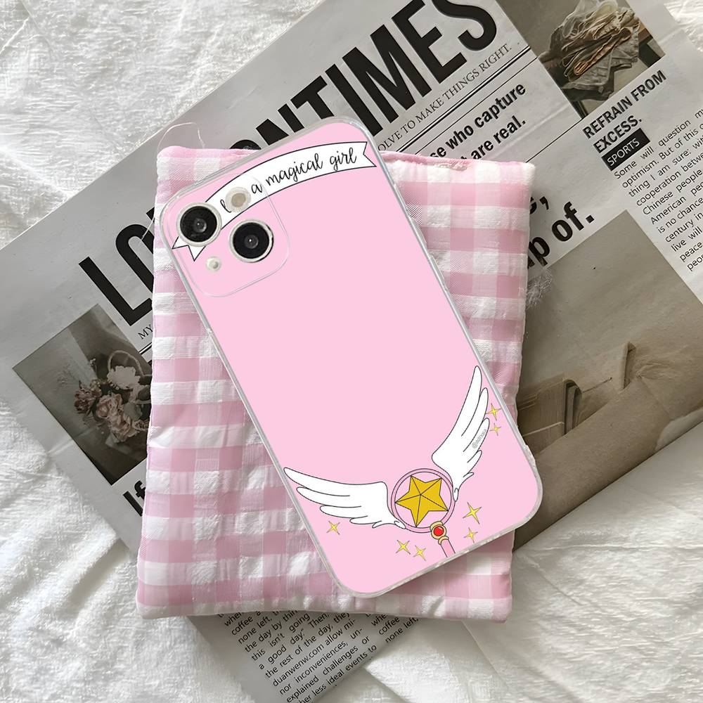 

Cartoon Cardcaptor Sakura Magic Wand Moon Phone Case For IPhone 16 15 14 13 12 Mini 11 Pro XS Max X XR SE 6 7 8 Plus Soft iPhone 17