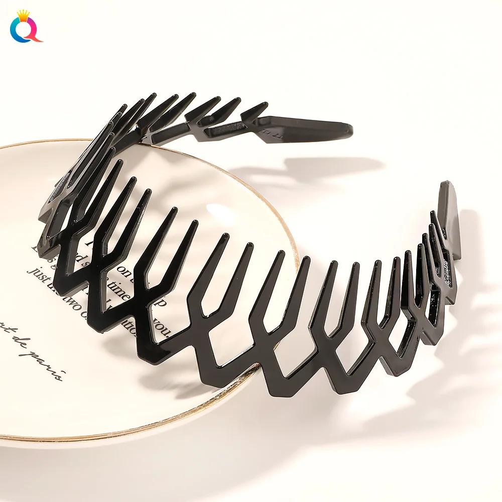 Einfaches mattes Kettengewelle gezahntes Haarband Finishing für abstehende Haare Kopfband Outdoor Haarreifen zum Gesichtwaschen Kopfbedeckung Haarschmuck