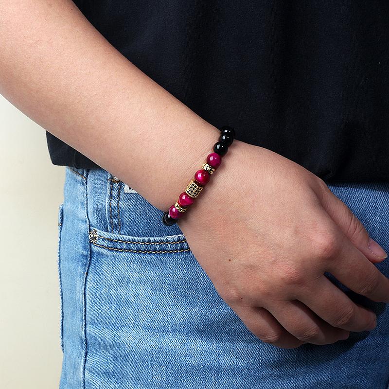 Fashion Crown Skull Punk Bracelets Men Wolf Head Zircon Tiger Eye Bracelets for Women Energy Nature Stone Soul Jewelry Pulsera