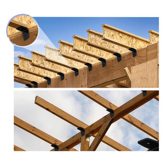 12 Sets Rafter Clips Joists with 24 Screws 2-inch Size Rust-Resistant Robust Rafter Clips for DIY Projects Fences Railings
