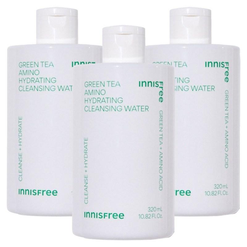 Innisfree Green Tea Amino Moisture Cleansing Water, 320ml, 3 Pcs