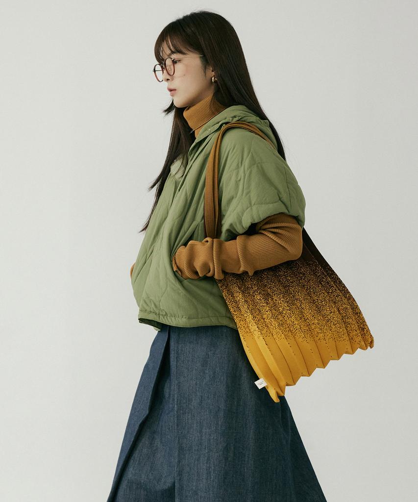 Pleatsmama Shoulder Bag Yellow Brown