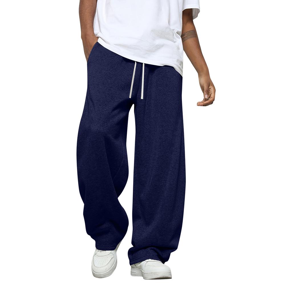 Men's Solid Color Loose Wide Leg Sweatpants Men's Casual Fashion Sweatpants