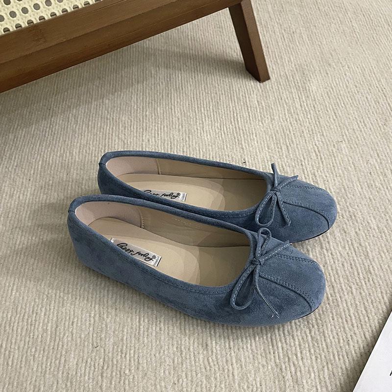 Fashion Footwear Round Toe  Women Ballet Flats Dance Shoes Luxury Female Shallow Fashion Butterfly-Knot Slip On Ladies Flats Shoes