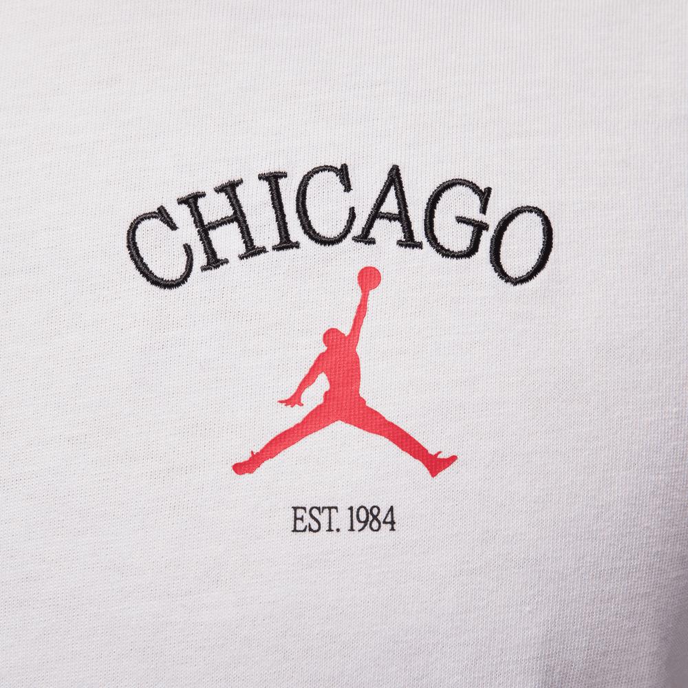 Jordan Letter Logo Embroidered Crew Neck Pullover Short Sleeve T-Shirt Men Tops White HF1155-100