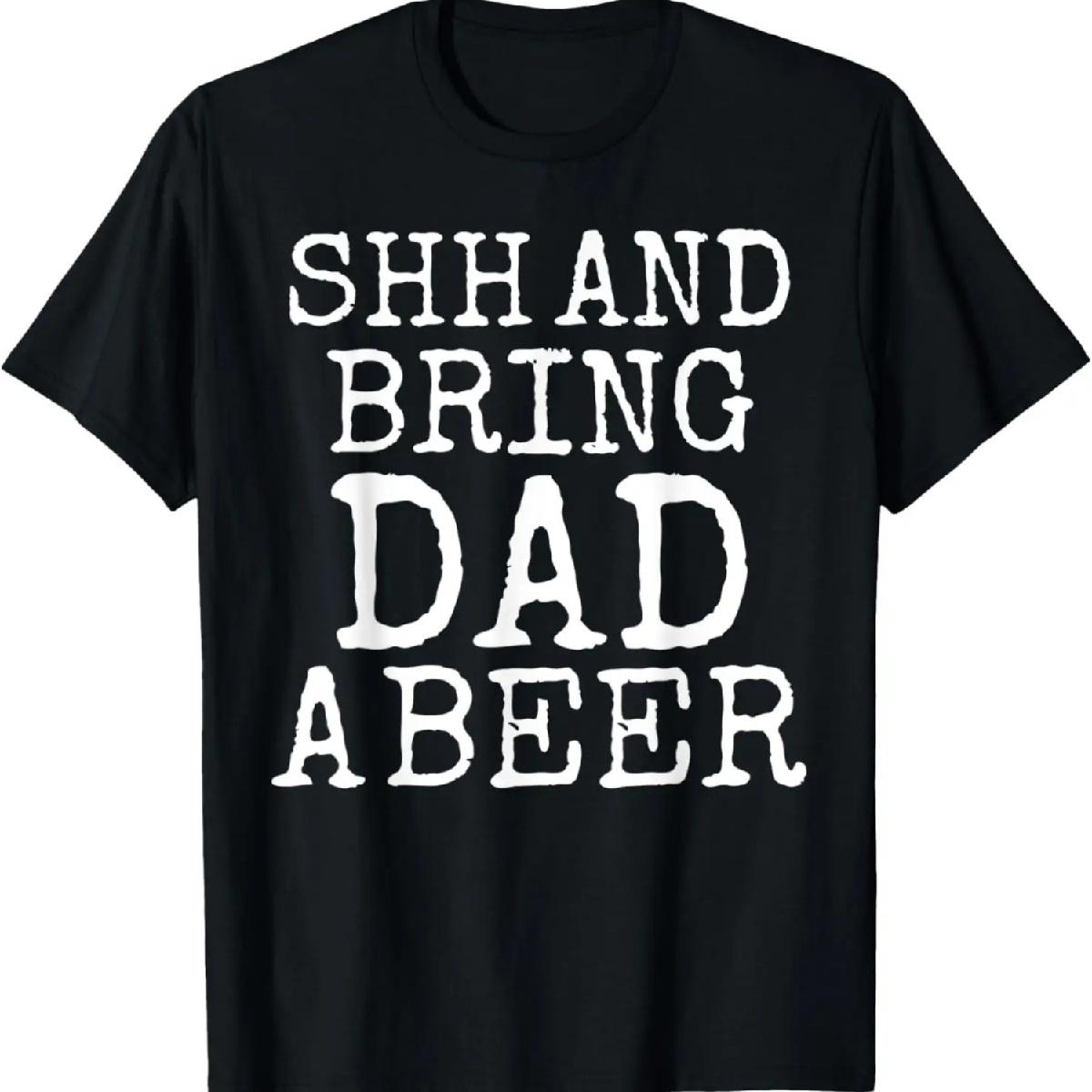 Смешная цитата про пьющего папу Говорящая Тсс и принесите папе пиво Футболка XXXXXL чёрный