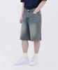 Akeusi Vintage Gewaschene Street Oversized Knielange Jeanshose Unisex (blau)