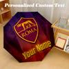 8 Rib Auto Folding Umbrella AS Roma Print Custom Name Text Portable Rain Gear