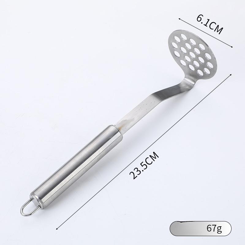 Stainless Steel Manual Potato Masher, Multifunctional Mud Press Tool Potato Ricer Garlic Masher for Baby Food & Household Kitchen Preparation