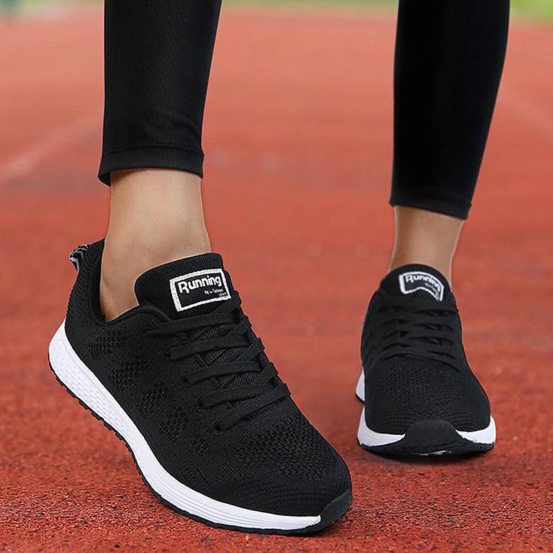 Breathable Fashion Sneakers For Women  New Walking Outdoor Sneakers Women Mesh Fabric Lace Up Female Footwear Woman Shoes