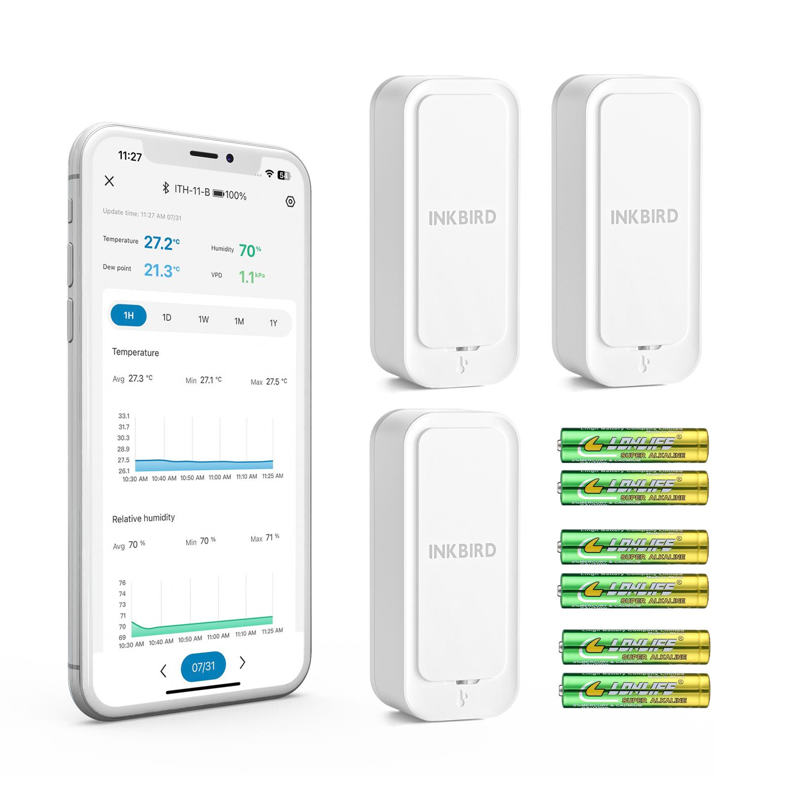 Inkbird ith-11-b wireless thermo-hygrometer app remote