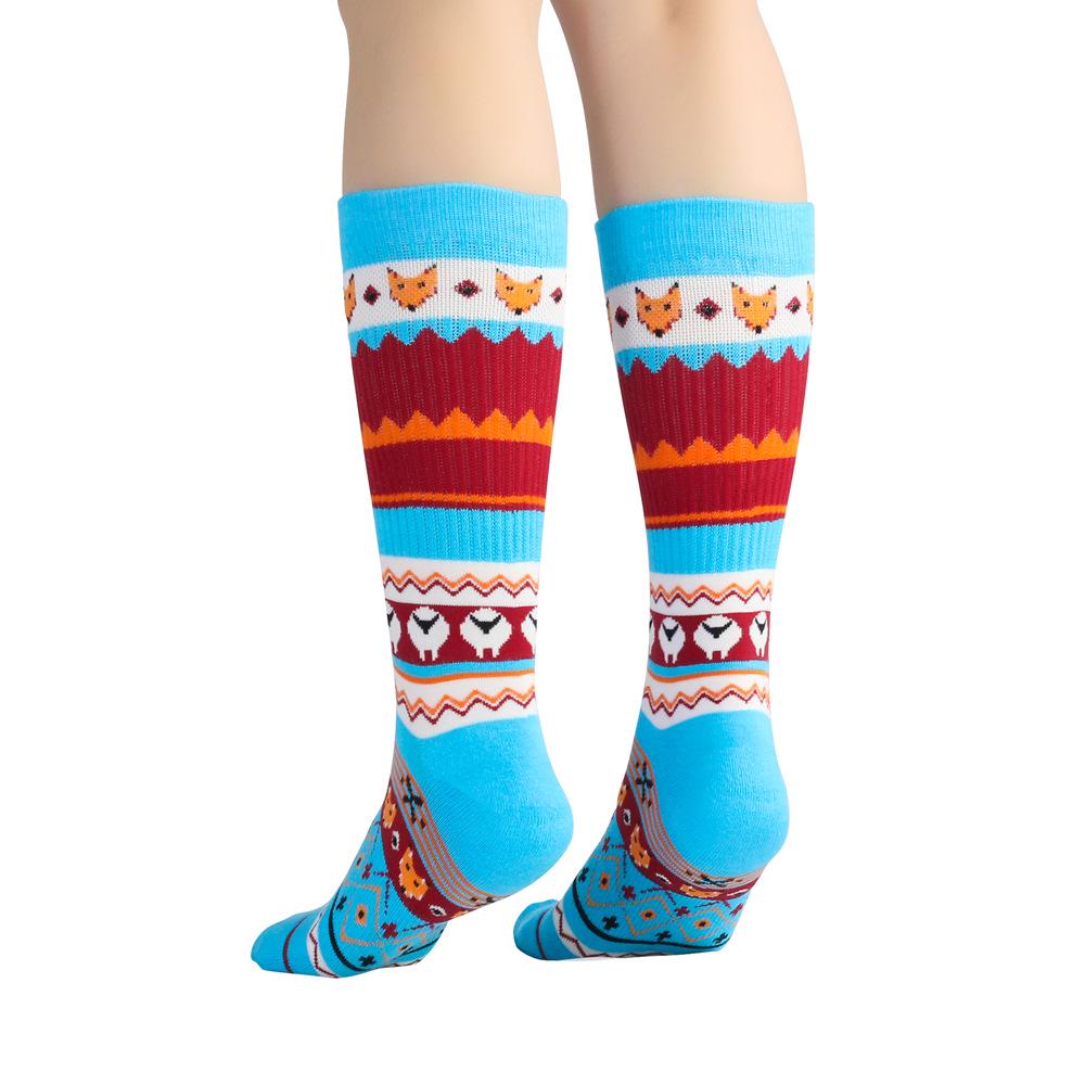 Festive Cotton Terry Cloth Mid-Calf Socks for Men & Women - Trendy Cartoon Designs