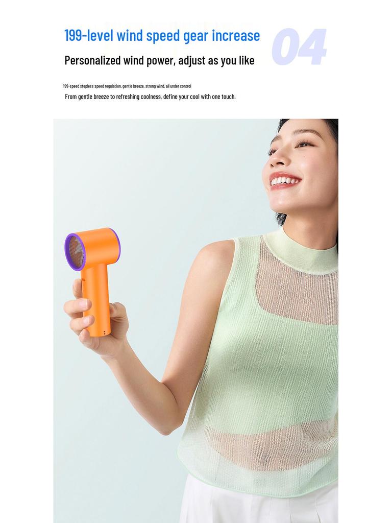 T20 Portable Handheld Fan - USB Rechargeable, Long Battery, Strong Wind, Mini Turbine Design