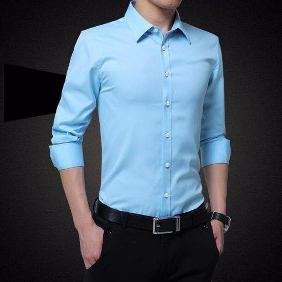 Men's Business Casual White & Black Slim Fit Shirt - Spring/Autumn Fashion, Short & Long Sleeve Options