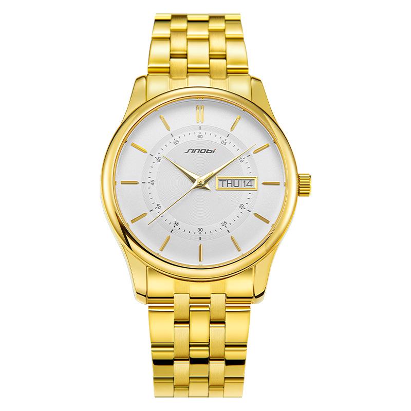 Sinobi Men s Waterproof Fashion Calendar Watch with Steel Band, Model 9832
