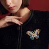 Colorful Rhinestone Butterfly Brooches for Women Insect Brooch Metal Pins Casual Party Office Suit Coat Jewelry