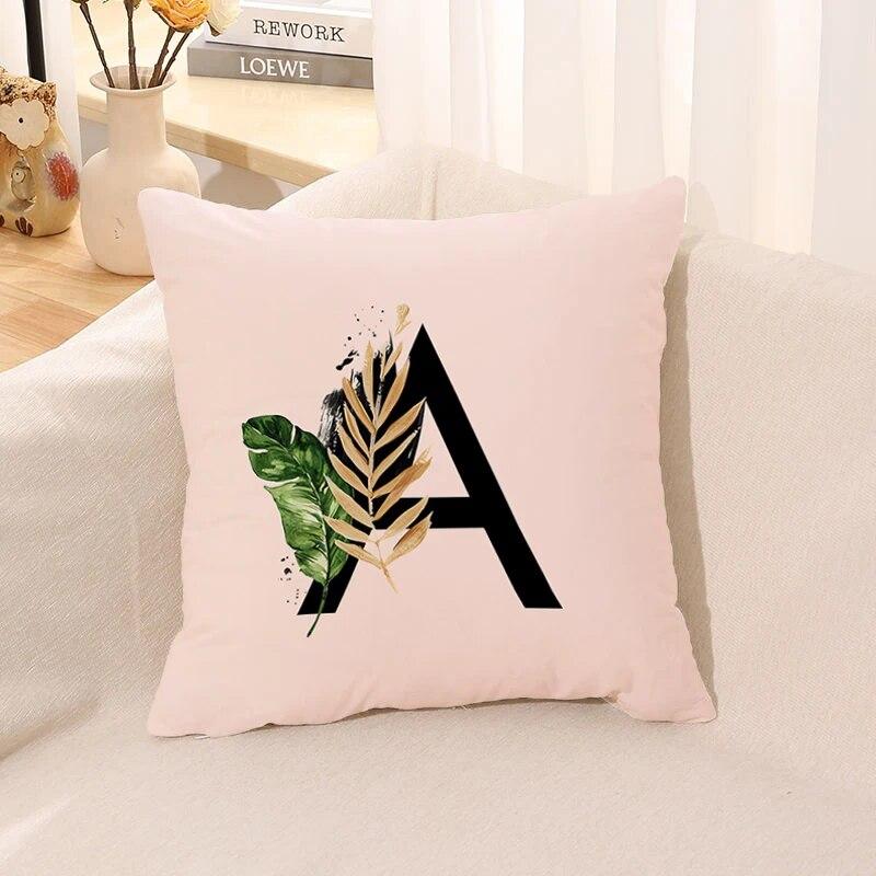 Pink Letter Printing Pillowcase Cushion Cover Autumn Decorative  Anime    Sofa
