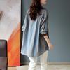 Spring Autumn Vintage Striped Print Loose Casual Cotton Shirt Ladies Long Sleeve Elegant All-match Blouse Femme Cardigans Tops