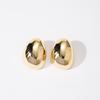 LNCHRAN Gold Oval Zinc Alloy Women's Stud Earrings