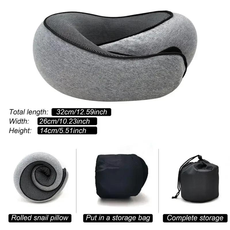 Cuscino cervicale in memory foam, per vertebra cervicale, da viaggio, portatile, per la pausa di mezzogiorno, tipo U, per dormire, da campeggio, borsa da trasporto