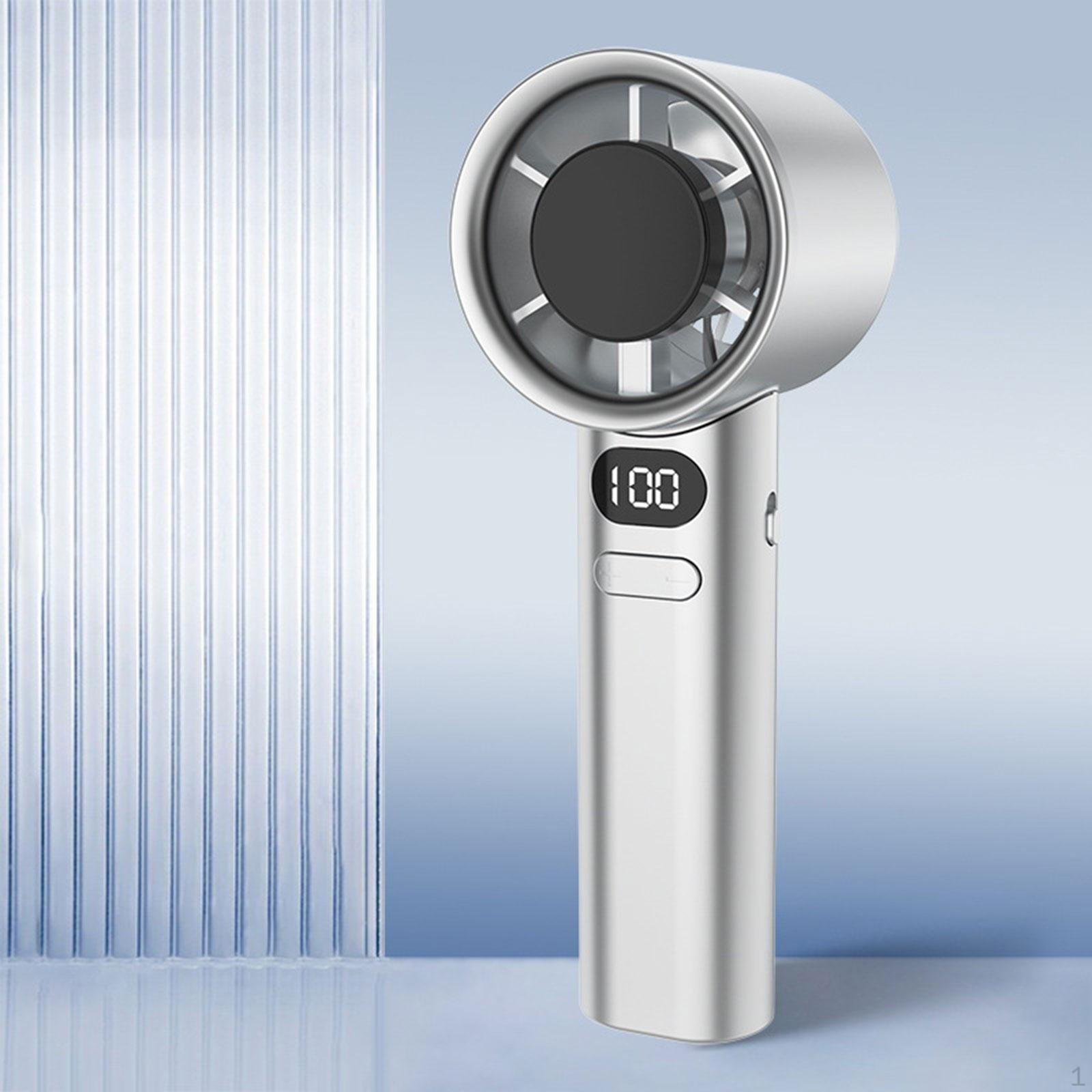 

Ручной вентилятор, персональный вентилятор, 120 скоростей, регулируемый, небольшой, перезаряжаемый, компактный, портативный для кемпинга серебряный