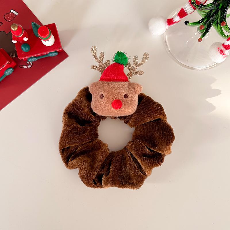 Rentier Weihnachtsscrunchie: Hochwertiges elastisches Haarband für Frauen, Festliche Kopfbedeckung E18