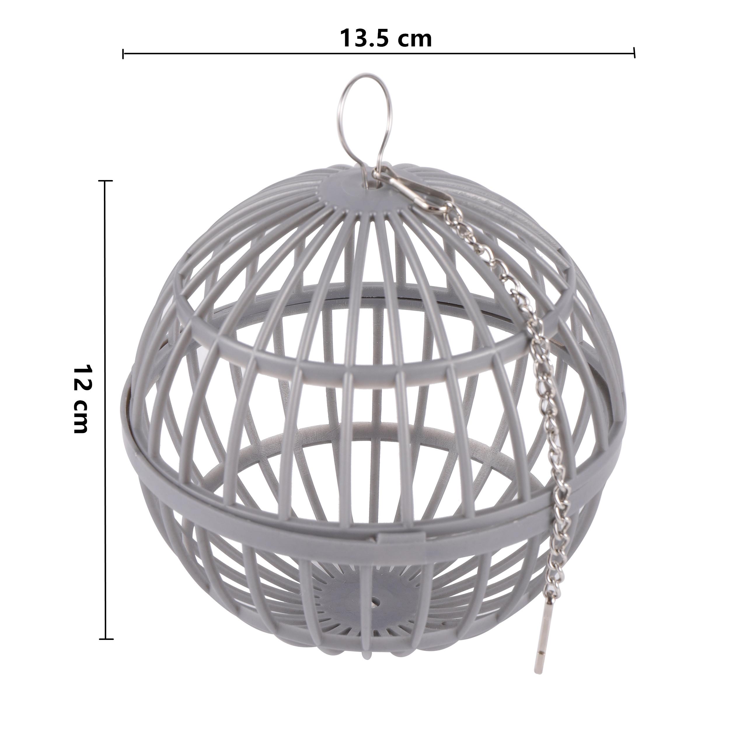 

Игрушка для домашней птицы Круглый шар Нержавеющая сталь/Пластик Раздача корма Движение Подвесная игрушка для жевания попугая Подвесной кормовой шар 1 шт.