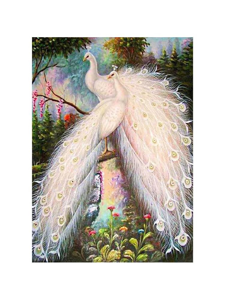 

Новинка 2024 года, картина с животными, алмазная живопись, вода, павлин, мозаика, дерево, вышивка своими руками, украшение на стену мечты, гостиная Full Round 20x30CM