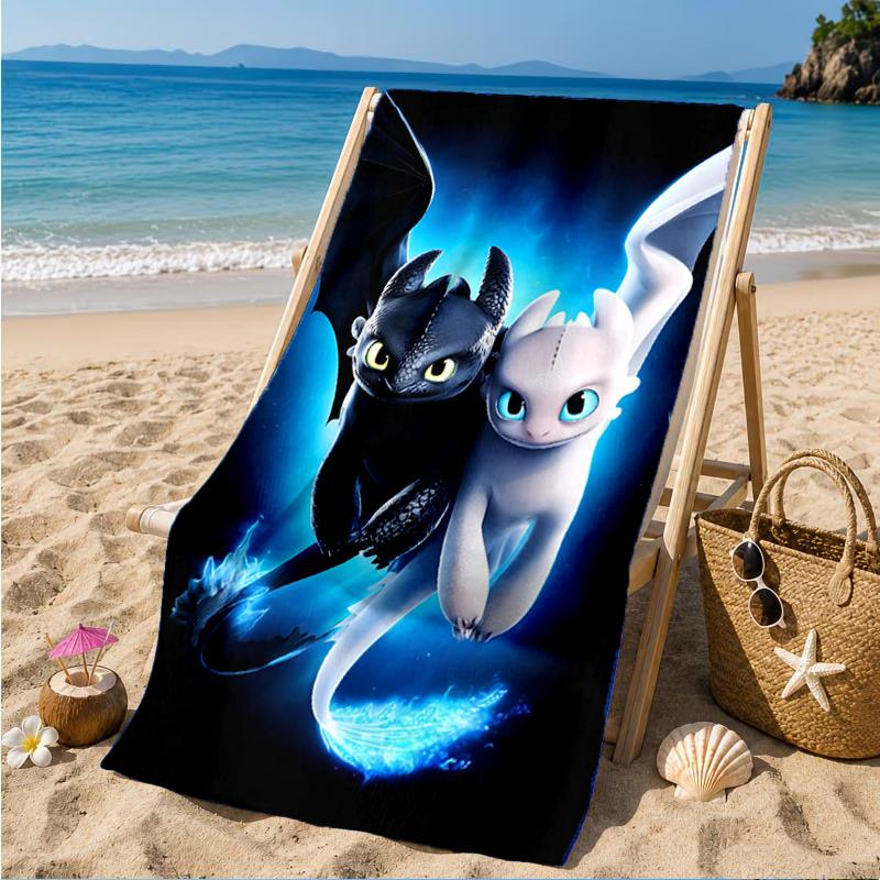 Energetic Alien Character Beach Towel, Super Soft Microfiber, Perfect Gift for Her/Him, Birthday, for Pool, Beach, Travel, Decor Beach Party