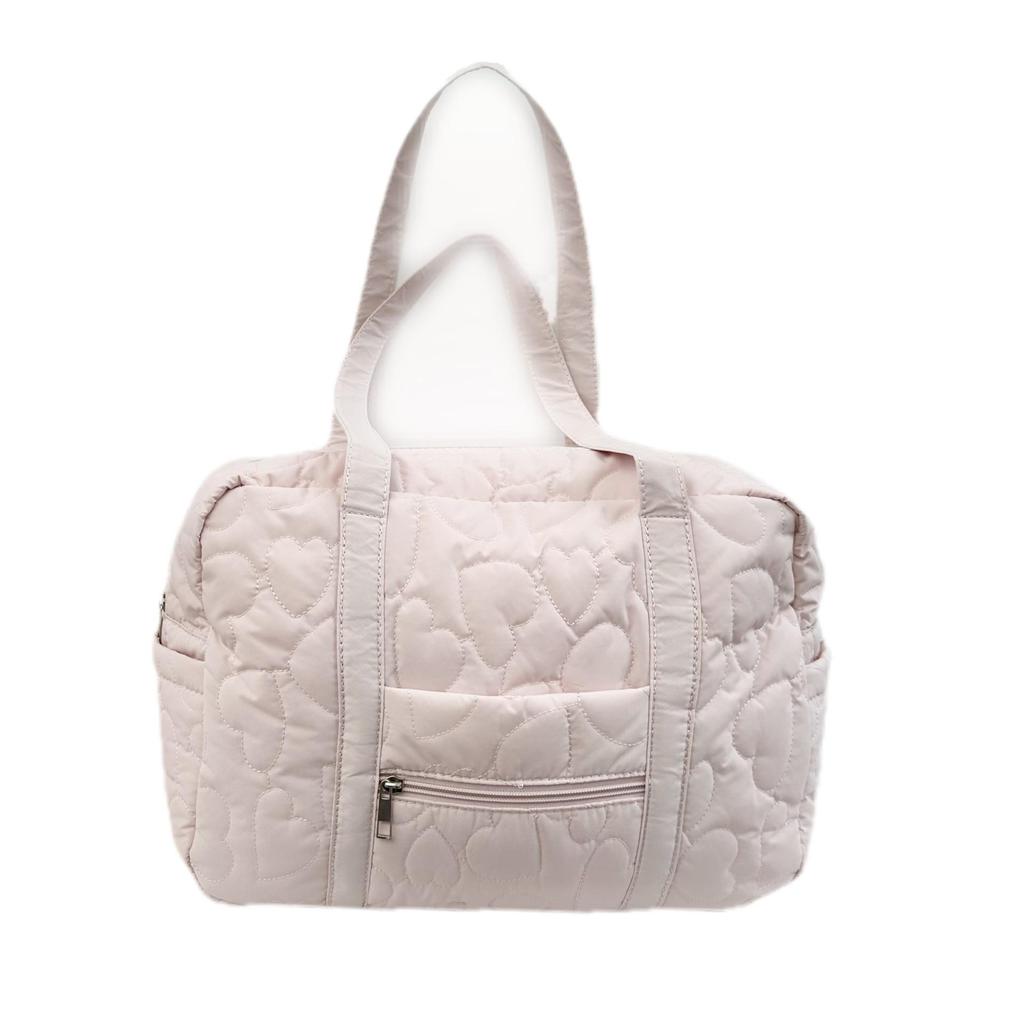 Lehká cestovní taška pro maminky ve tvaru srdce, velkokapacitní crossbody taška přes rameno s průvlekem na držadlo kufru.