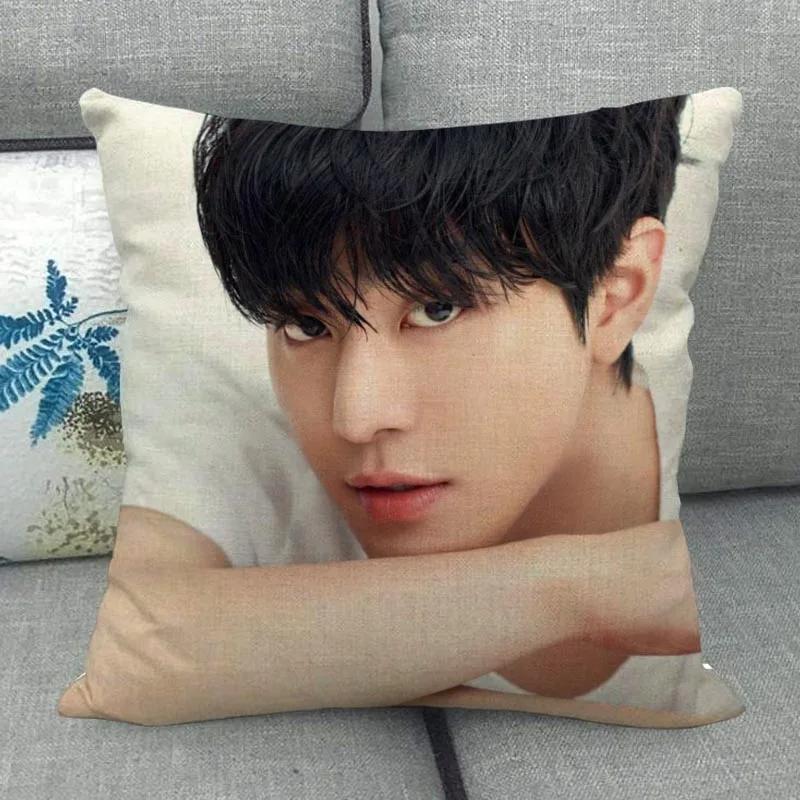 Custom Ahn Hyo Seop Pillowcase Wedding Decorative Cotton Linen Pillow Case For Home Pillowcover 45X45(One Sides)