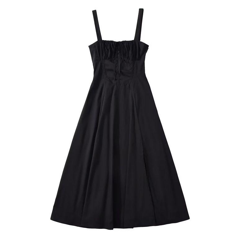 

Women s New Fashion Wind Chest Strap Dress Black S