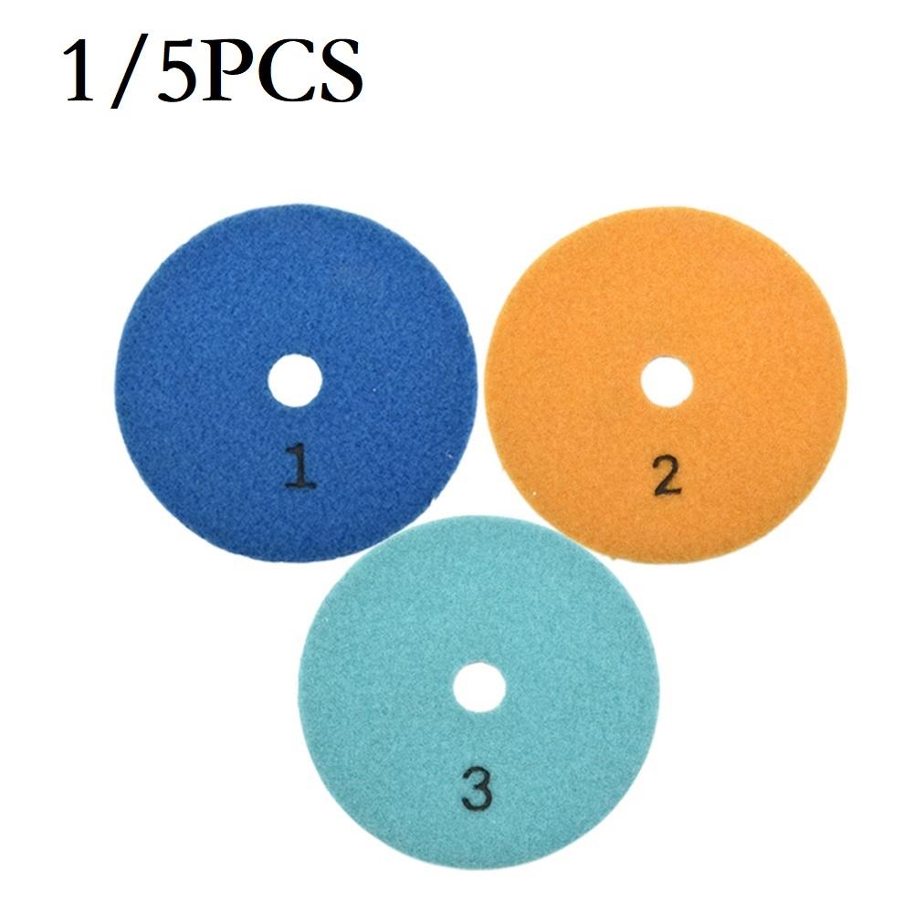 1/5PCS 100mm Dry/wet 3 Step emery sand Polishing for Pads Granite Polishing Tool