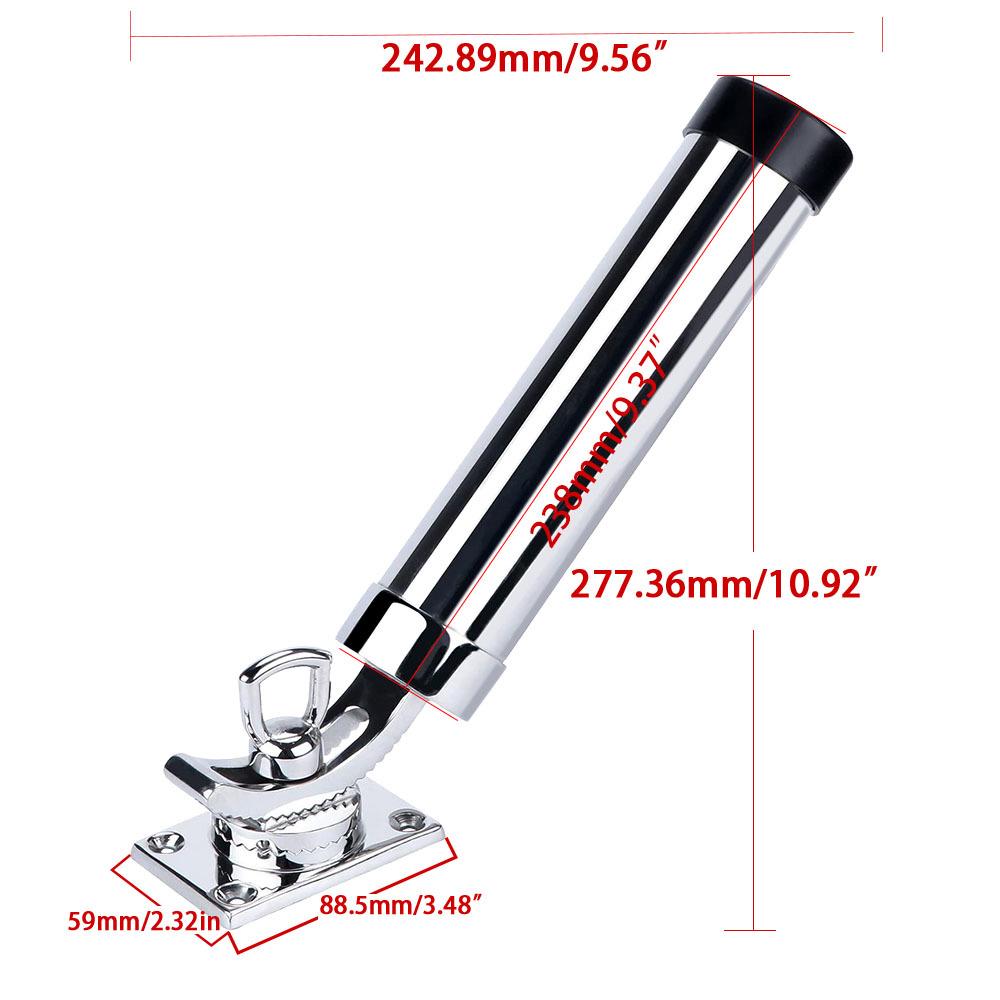 Adjustable 360° Rotating Stainless Steel Fishing Rod Holder for Boats and Yachts