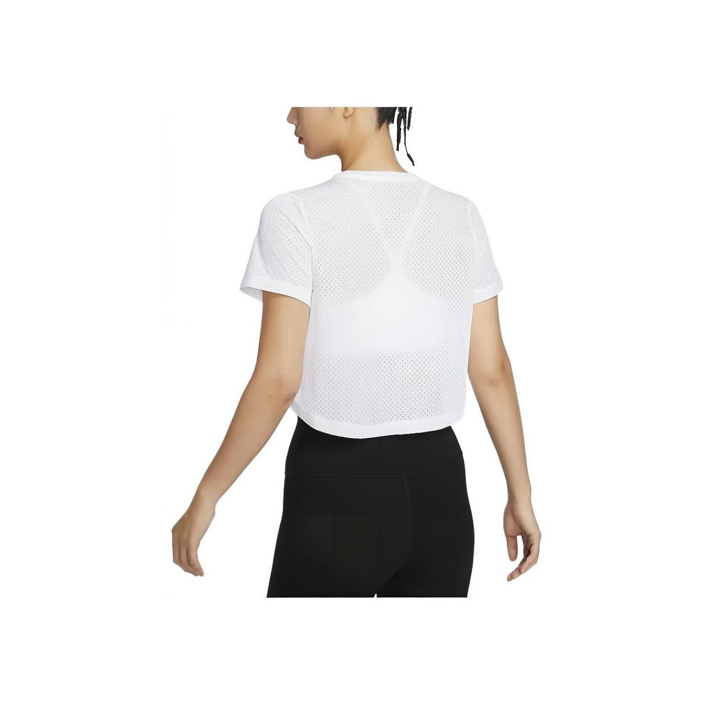 Nike Solid Color Quick-Dry Classic Breathable Casual Round Neck Pullover Short Sleeve T-Shirt Women Tops White FN4118-100