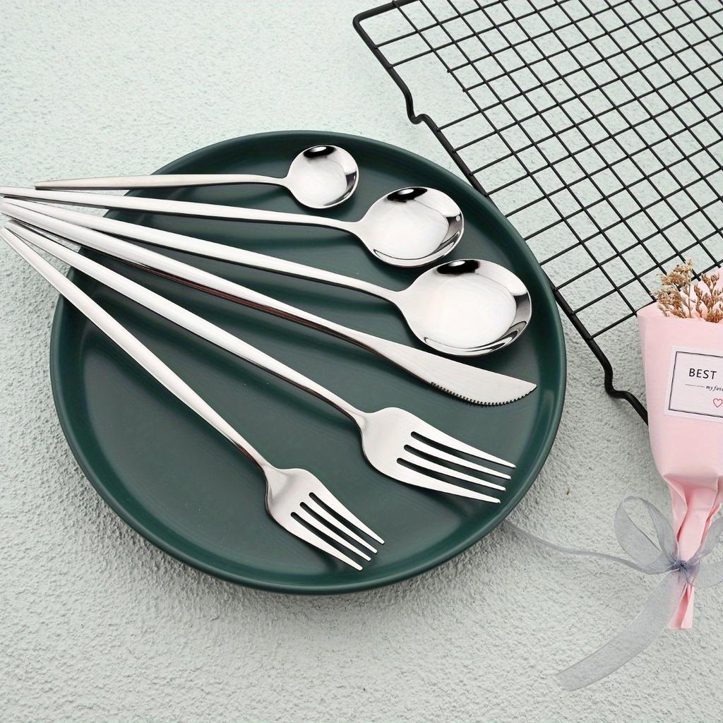 Set di Posate da Tavola da 36 Pezzi - Posate da Cucina in Acciaio Inossidabile - Stoviglie Resistenti e Inossidabili per Cucina, Pranzo e Intrattenimento