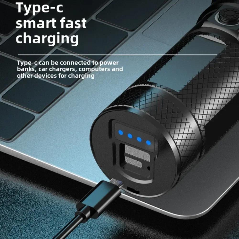 Aluminum Alloy Flashlight Rechargeable Portable, Strong Light, Variable Focus Flashlight Outdoor Multi-functional Fishing Light