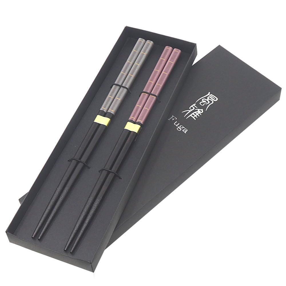 

Elegant Stringed Instrument Design Chopsticks for Gift Boxed in 23cm Dishwasher Wakasa Made in Wedding Celebration Couples, Black, Strings,