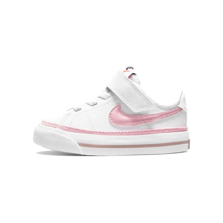 New Nike Court Legacy Anti-Slip And Wear-Resistant Breathable Low-Top Toddler Shoes Pink White Infant And Toddler DA5382-110