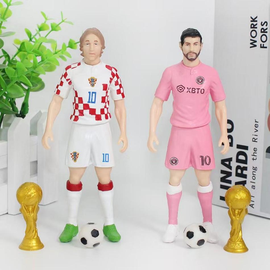 8 pezzi/set Calcio Stella C.Ronaldo Messi Mbappe Modello Bambole Cartone Animato Carino Action Figure Accessori Auto Regali per Tifosi di Calcio