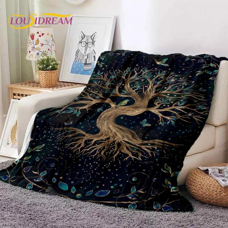 Tree of Life Nature Viking Yggdrasil Norse Soft Flannel Blankets,Throw Blanket Comfortable Blanket for Picnic Beds Home Bedroom