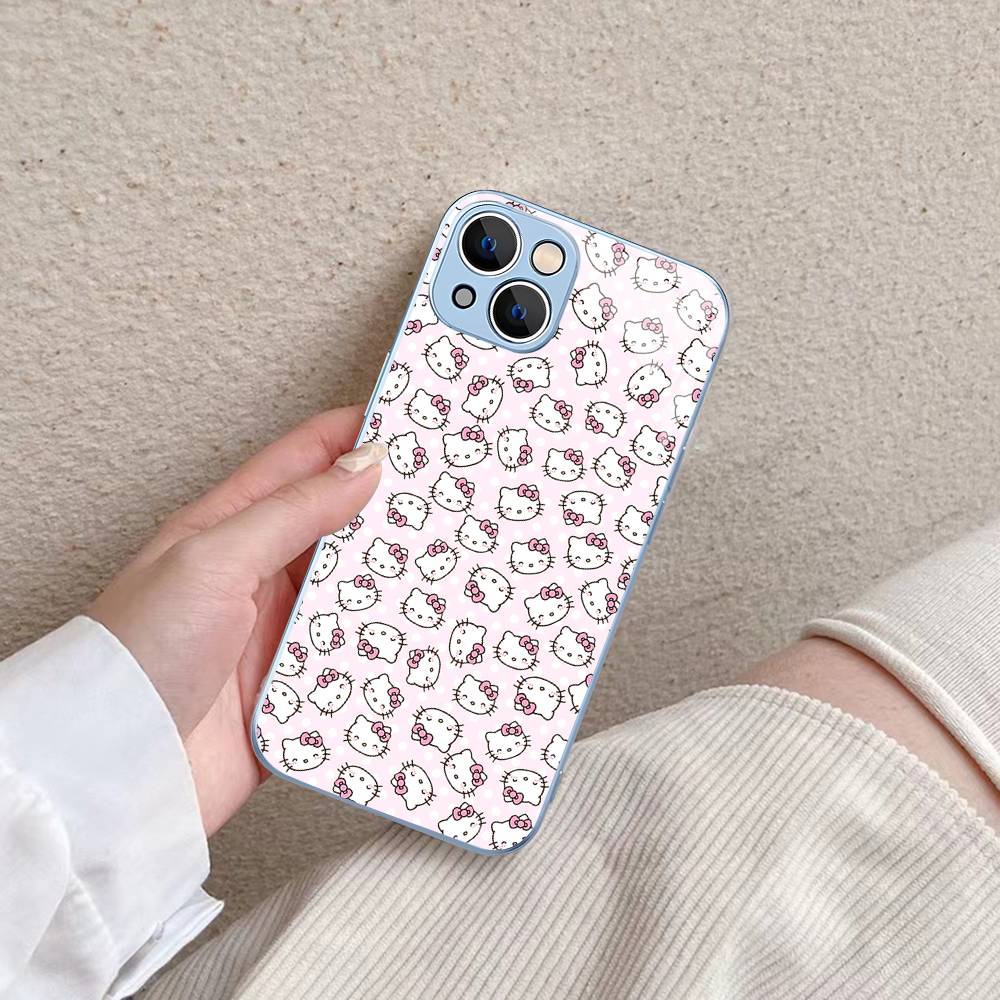 H-Hello Kitty For IPhone 14 13 12 Mini 11 Pro XS Max X XR 14 Plus Tempered Glass Cover