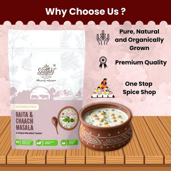 Saatyaki Naturals Raita & Chaach Masala - 50gm | Authentic Indian Spice Blend for Buttermilk| Homemade Style, Freshly Grounded Aromatic Masala