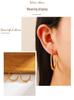 18K Gold Large Crescent Stud Earrings - Stainless Steel, Titanium, Waterproof European-American Design