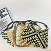 Versatile Holiday Woven Straw Bag - Women's Crochet Shoulder & Beach Tote