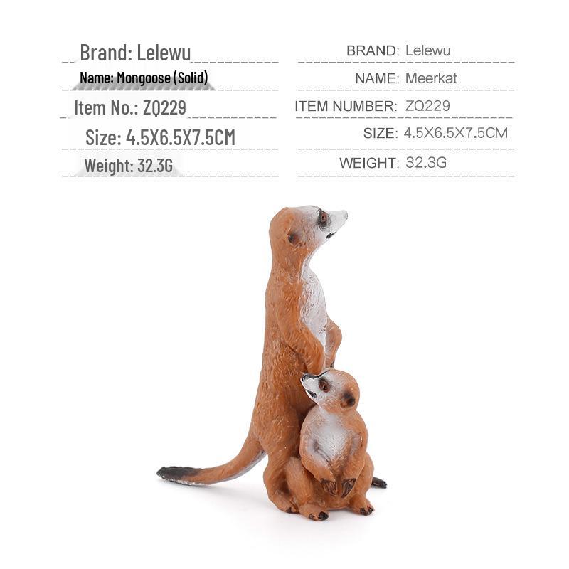 Children's Solid Meerkat and Raccoon Desktop Figurine Set