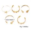 5 Pcs/Set Summer Gold Color Adjustable Open Bangles for Women Classic Shell Starfish Cuff Bracelet Girls Beach Party Jewelry